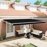 vidaXL Store Rétractable Manuel Noir 500x300 cm
