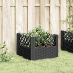 vidaXL Jardinière avec piquets noir 43 5x43 5x43 5 cm PP