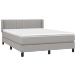 vidaXL Sommier à lattes de lit avec matelas Gris clair 140x200cm Tissu