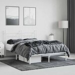 vidaXL Cadre de lit métal sans matelas et tête de lit blanc 140x200 cm