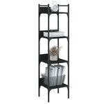 vidaXL Bibliothèque à 4 niveaux noir 35x30x138 5 cm bois d'ingénierie