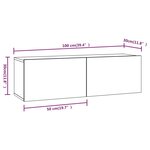 vidaXL Meubles TV muraux 2Pièces chêne sonoma 100x30x30cm bois ingénierie