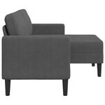 vidaXL Canapé 2 places avec méridienne en L Gris foncé 125 cm Lin