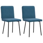 vidaXL Chaises à manger lot de 2 Bleu Velours