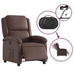 vidaXL Fauteuil inclinable électrique Marron Similicuir