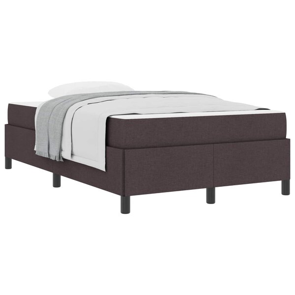 vidaXL Lit à ressorts Marron foncé 120 x 200 cm tissu