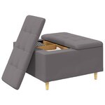 vidaXL Pouf de rangement avec coussin Gris 80 x 80 x 45 cm Simili cuir