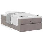 vidaXL Cadre de lit ottoman avec matelas taupe 90x190 cm tissu