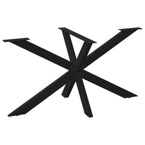 vidaXL Pied de table à manger en forme d'araignée noir 150 x 78 x (72-73) cm en acier