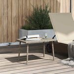 VidaXL Table basse de jardin rectangulaire gris clair résine tressée