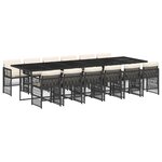 vidaXL Ensemble à manger de jardin 13 Pièces coussins noir résine tressée