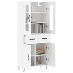 vidaXL Buffet haut Blanc 69 5x34x180 cm Bois d'ingénierie