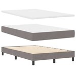 vidaXL Lit boxspring avec matelas Taupe 120 x 200 cm tissu