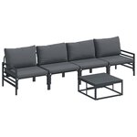 vidaXL Ensemble de canapé de jardin Anthracite Acier