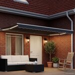 vidaXL Auvent rétractable électrique Anthracite et blanc 5 × 3 5 m