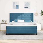 vidaXL Lit à ressorts avec matelas Bleu 180 x 200 cm Velours