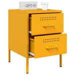 vidaXL Tables de chevet 2 Pièces jaune moutarde 36x39x50 5 cm acier