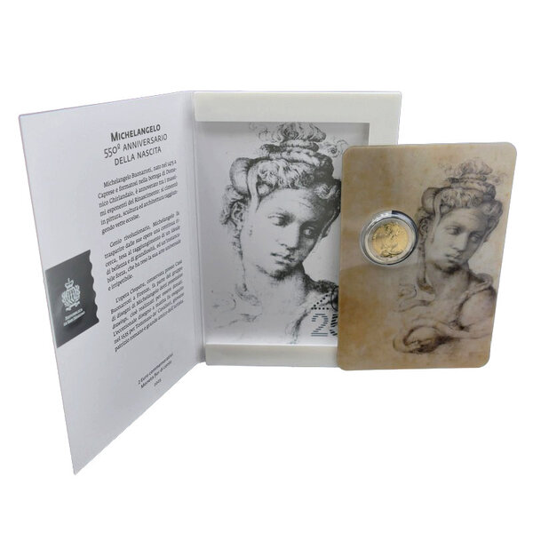 2 euros commémorative Saint Marin 2025 - Michel-Ange en coffret BU.