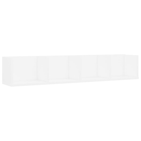 vidaXL Étagère murale à CD Blanc 100x18x18 cm Bois d'ingénierie