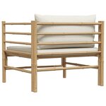 vidaXL Canapé de jardin avec coussins blanc crème Bambou