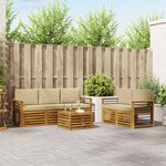 vidaXL Ensemble de canapés d'extérieur 6 pc Naturel et Beige