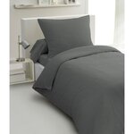 Parure de couette 2 pièces HP72077 - microfibre 82 g - 140 x 200 cm - Gris anthracite