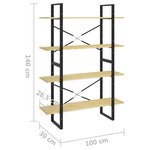 vidaXL Bibliothèque à 4 niveaux 100x30x140 cm Bois de pin massif