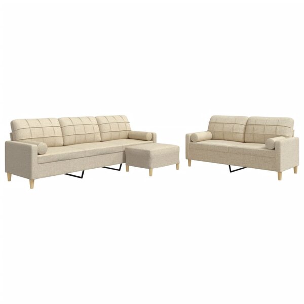 vidaXL Ensemble de canapés 3 Pièces repose-pied et coussins décoratifs