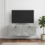 vidaXL Meuble TV mural Gris béton 78 5 x 41 x 30 cm Bois d'ingénierie