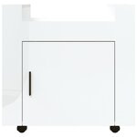 vidaXL Chariot de bureau Blanc brillant 60x45x60 cm Bois d'ingénierie