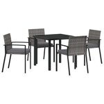 vidaXL Ensemble de salle à manger de jardin 5 pièces Gris Poly Rotin