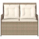 vidaXL Banc de jardin avec coussin Beige Poly rotin