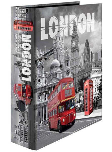 Classeur à Levier Carton A4 Dos de 70 mm Motif London HERMA