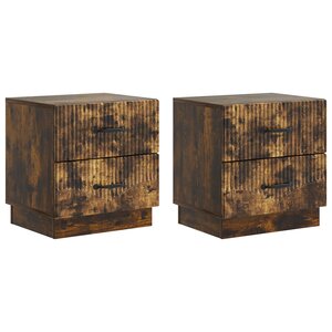 vidaXL Cabinet de chevet 2 pc Chêne fumé 43 x 34 5 x 44 5 cm
