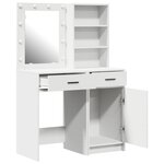 Ensemble de coiffeuse 2 pièces avec LED en bois blanc