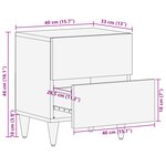vidaXL Cabinet de chevet 40x33x46 cm en bois massif de manguier