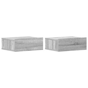 vidaXL Tables de chevet flottantes 2 Pièces Sonoma gris 40x30x15 cm