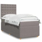 vidaXL Sommier à lattes de lit avec matelas Taupe 90x200 cm Tissu