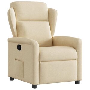 vidaXL Fauteuil inclinable Crème Tissu