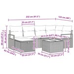 vidaXL Ensemble de canapé de jardin 7 Pièces Beige Poly rotin