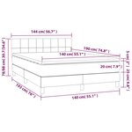vidaXL Sommier à lattes de lit et matelas Gris foncé 140x190cm Velours