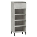 vidaXL Étagère à chaussures Gris béton 40x36x105 cm Bois d'ingénierie
