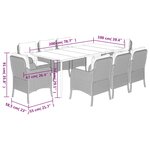 vidaXL Ensemble à manger de jardin et coussins 9 Pièces marron poly rotin