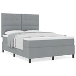 vidaXL Lit Box Spring avec Matelas Gris Clair 160x200 cm Tissu