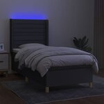 vidaXL Sommier à lattes de lit matelas LED Gris foncé 100x200 cm Tissu