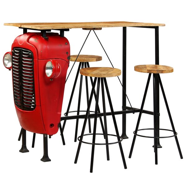 vidaXL Meuble de bar 5 Pièces Bois massif de manguier 120x60x107 cm