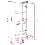 vidaXL Meuble de lavabo mural Blanc 35 x 20 x 81 cm Bois d'ingénierie