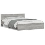 vidaXL Cadre de lit avec tête de lit sonoma gris 140x190 cm