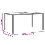vidaXL Ensemble à manger de jardin et coussins 5 Pièces gris rotin verre
