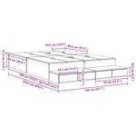 vidaXL Cadre de lit de rangement Chêne fumé 140x190 cm